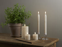 Flamme Swirl LED Bloklys 15 cm Beige