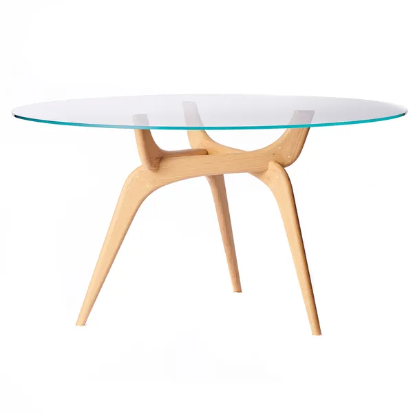 Triiio Spisebord Ø135 cm Olieret Eg / Klart Glas