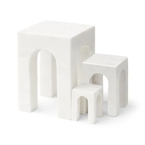 Arkis Bookend Bokstöd 3 Delar Vit
