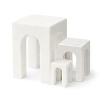 Arkis Bookend Bokstöd 3 Delar Vit