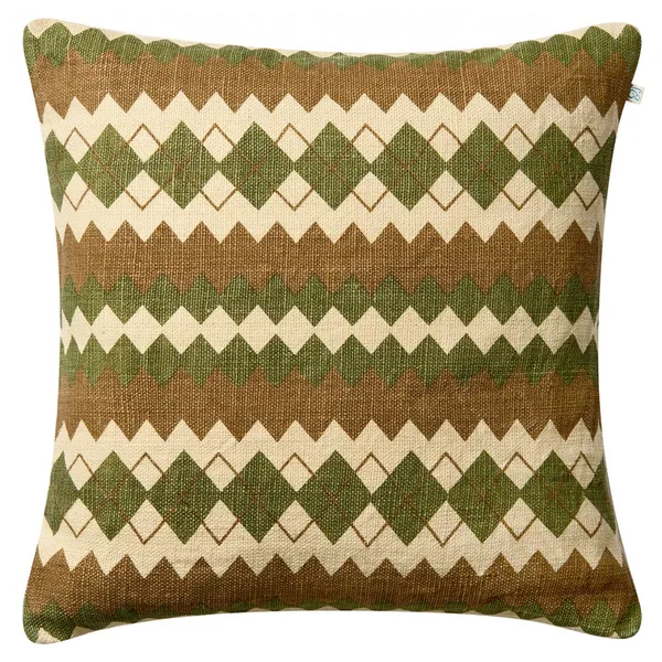 Nisha Tyynynpäällinen 50x50 cm Cactus Green / Ruskeanharmaa
