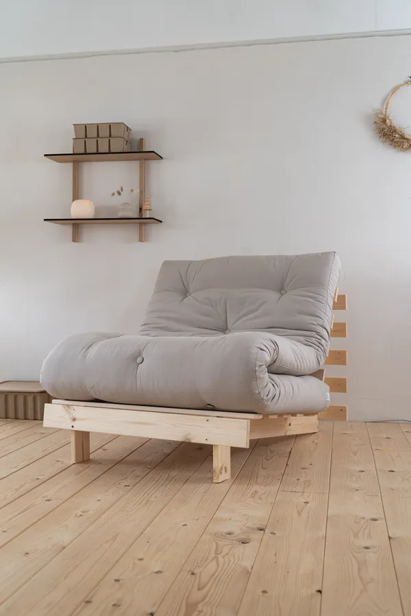 Roots 90 Loungefåtölj Furu / Beige