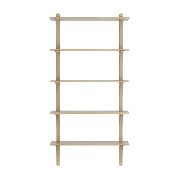 Levi Væghylde 90 cm Stor Aluminium / Naturlack Eg