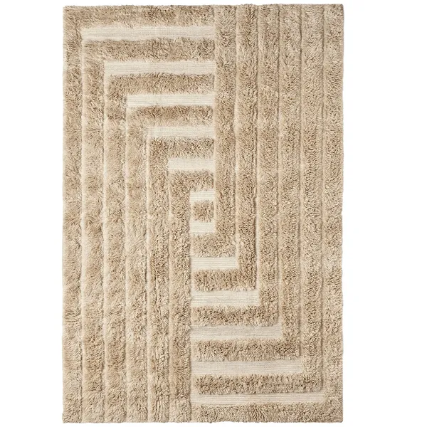 Shaggy Labyrinth Rug Beige