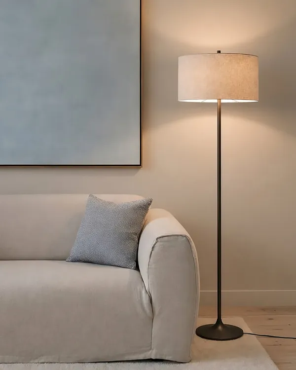 Soft Gulvlampe Metallisk Bronze / Linen Natural
