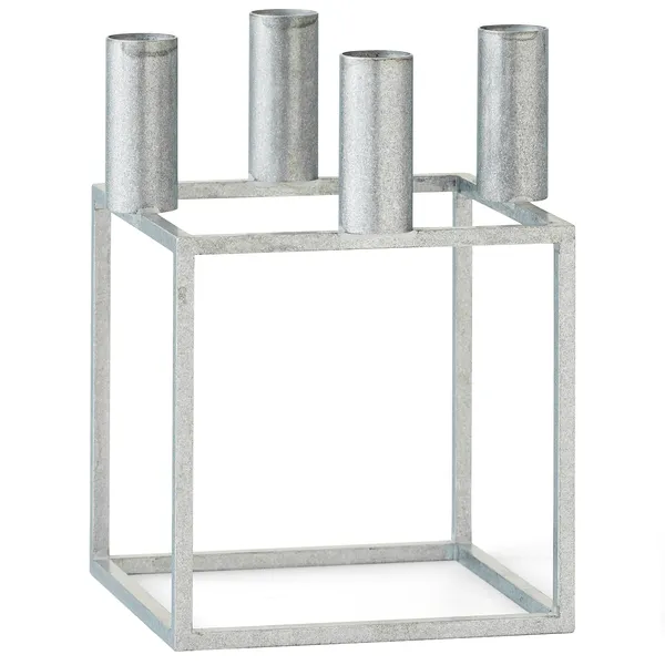 Kubus 4 Lysestage Zink