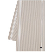 Icons Striped Organic Cotton Oxford Bordløber 50x150 cm Beige / Hvid