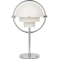 Multi-Lite Bordlampe Bærbar Krom / Hvid Halvmat