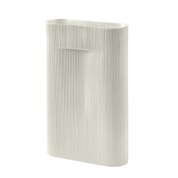 Ridge Vase 48 cm Offwhite
