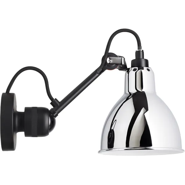 La Lampe Gras N°304 Vegglampe med Ledning Svart / Chrome