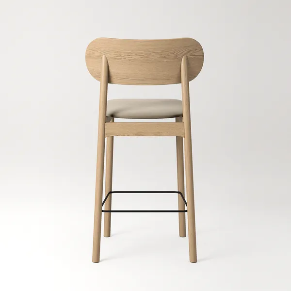 Elephant Barstol Naturlig Ek / Beige Sammet