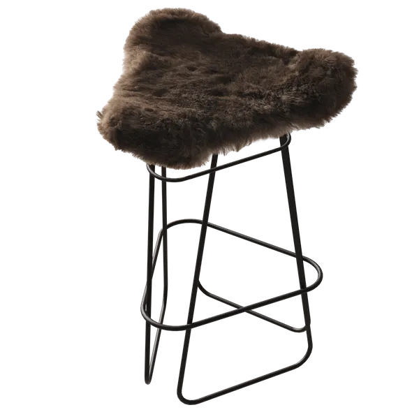 Iceland Barstol 65 cm Sort / Shorn Brown