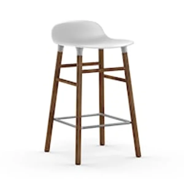 Form Baarituoli 65cm Valkoinen/Saksanpähkinä