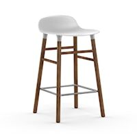 Form Baarituoli 65cm Valkoinen/Saksanpähkinä