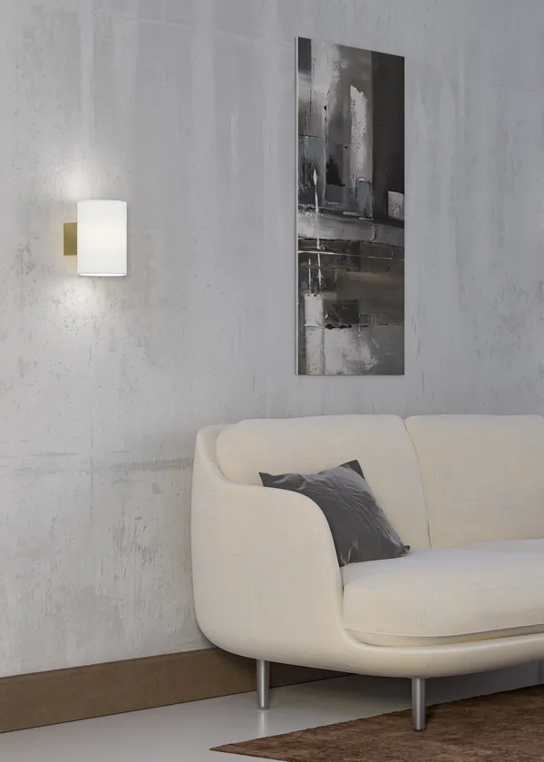 Evoke Væglampe 180 mm Silkemat Messing / Opalglas