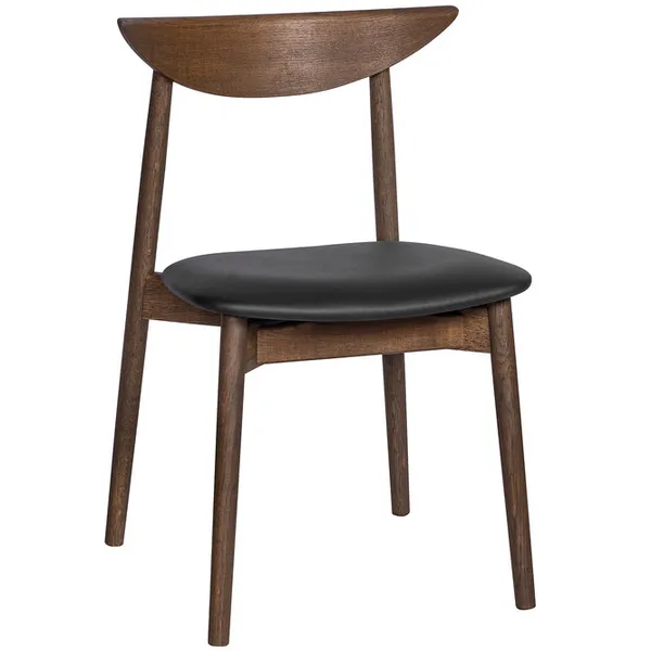 Symphony Spisestol Black Leather Sete Mørkoljet Eik