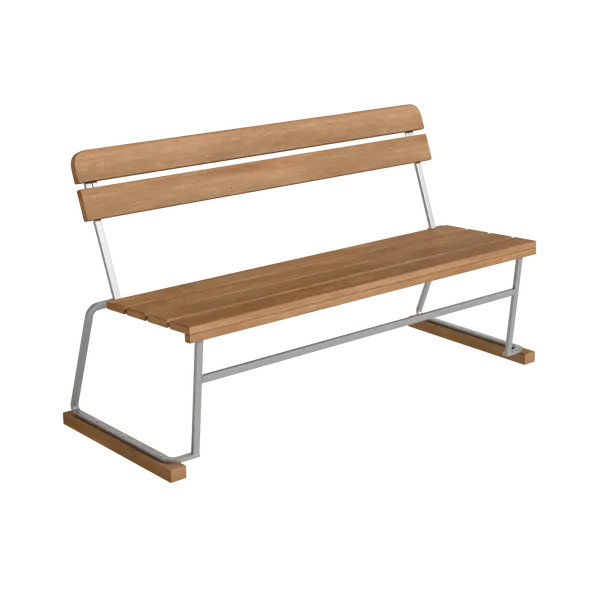 Sohva 3 140 cm Teak / Kuumagalvanoitu Teräs