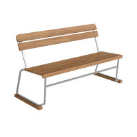 Sohva 3 140 cm Teak / Kuumagalvanoitu Teräs