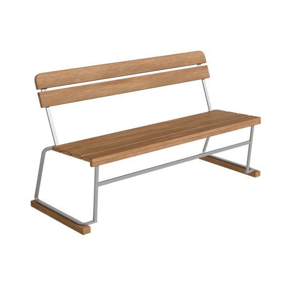 Soffa 3 140 cm Teak / Varmförzinkat Stål
