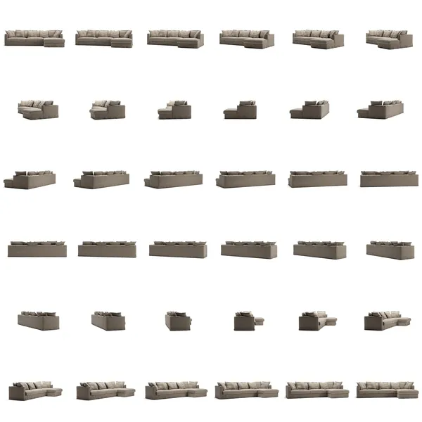 Le Grand Air Kolmipaikkainen Sohva Pellava Divaani Oikea Savage Linen