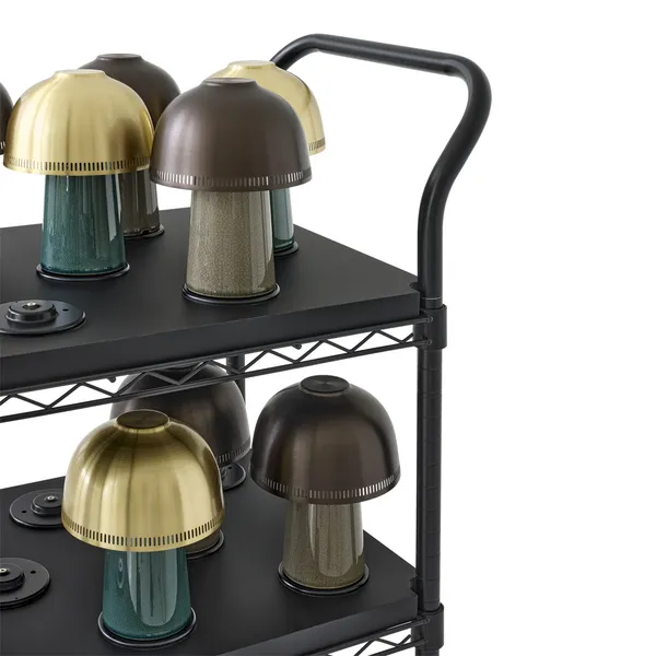 Raku Bordlampe Beige Grey / Aluminium