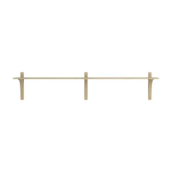 Levi Wall Shelf 180 cm Small Brass / Naturlack Oak
