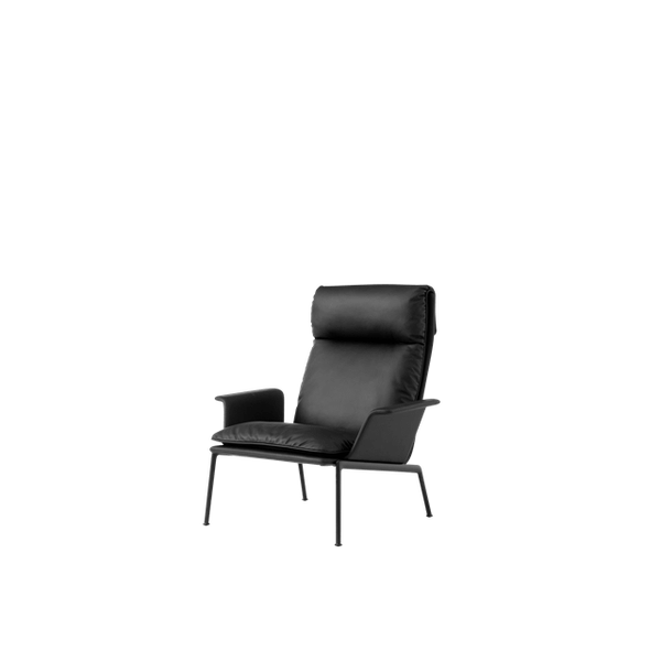 Muno LN17 Lænestol Med Armlæn & Høj Ryg Varm Sort/Noble Leather Black