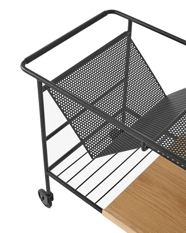 Alima NDS1 Tarjoilukärry Oak / Mattamusta