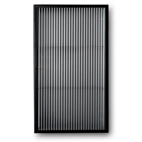 Haze Seinäkaappi Aallotettu Lasi 35x60 cm Musta