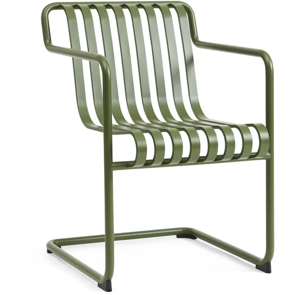 Palissade Cantilever Dining Armchair Olive powder coated steel