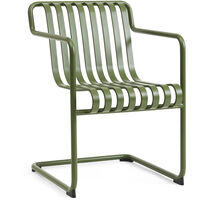 Palissade Cantilever Dining Armchair Olive powder coated steel