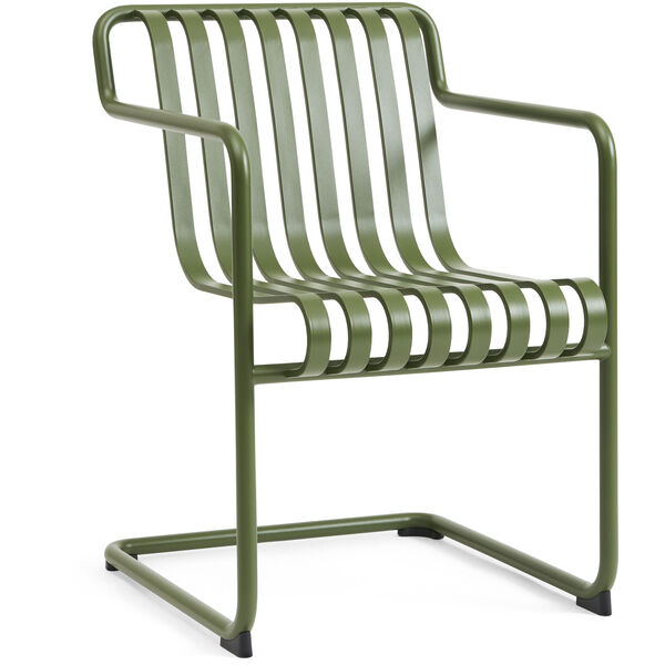 Palissade Cantilever Dining Armchair Olive powder coated steel