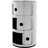 Componibili Metal Oppbevaring med 3 Rom Krom