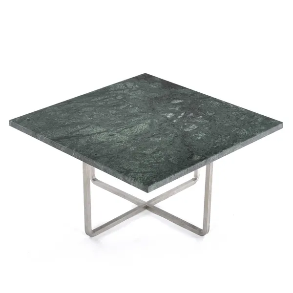 Ninety Soffbord 60 cm Stålunderrede Grön Marmor