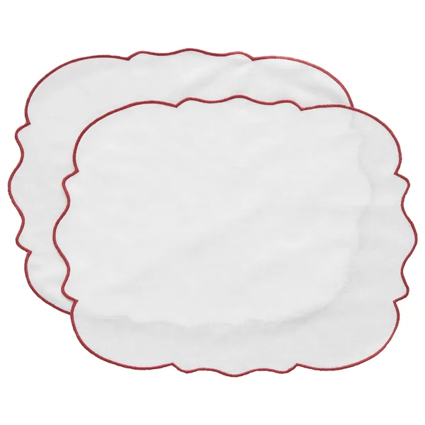 Gia Bordstablett 35x45 cm 2-pack Vit / Vinröd