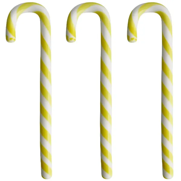 Polka Stick Juledekoration 17 cm 3-pak Hvid/Gul