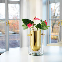 Alba Vase Mundblæst Glas / Messing Cylinder