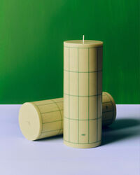 HAY Column Stearinlys Stor Lysegrøn/Mørkegrøn