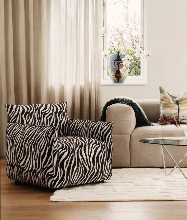 Le Petite Fåtölj Zebra Svart / Vit