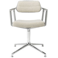 453 Drejestol Poleret Aluminium / Wavy Offwhite
