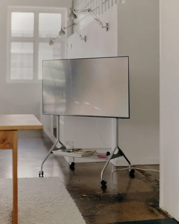 Moon Tall TV Stander Cloudy Silver