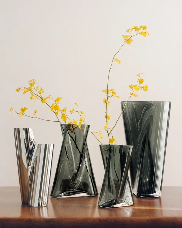 Lituus Glassvase Grå Liten