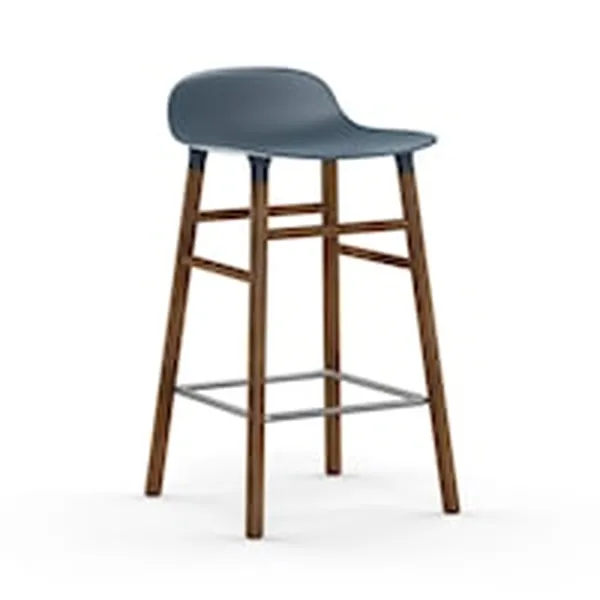 Form Barstol 65cm Blå/Valnøddetræ
