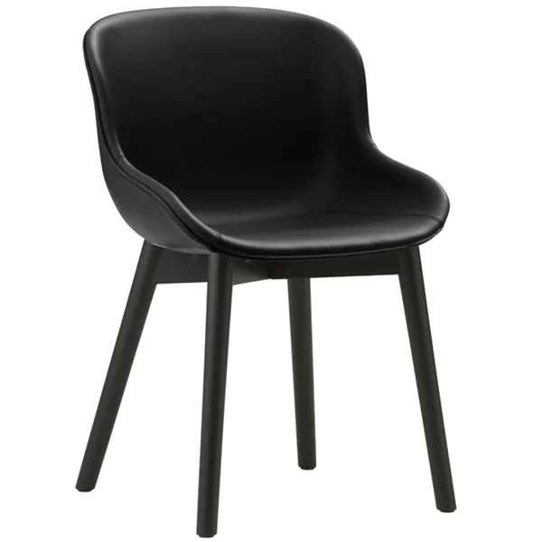 Hyg Stol Svart Skinn / Svart Eik