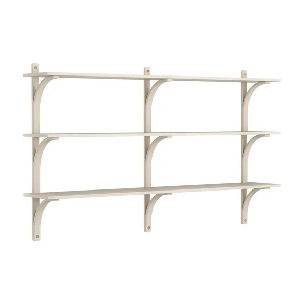 Levi Wall Shelf 180 cm Medium Brass / White Pigmented Ash