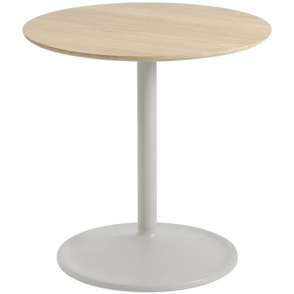 Soft Sidebord Ø48x48 cm Solid Eik / Grå