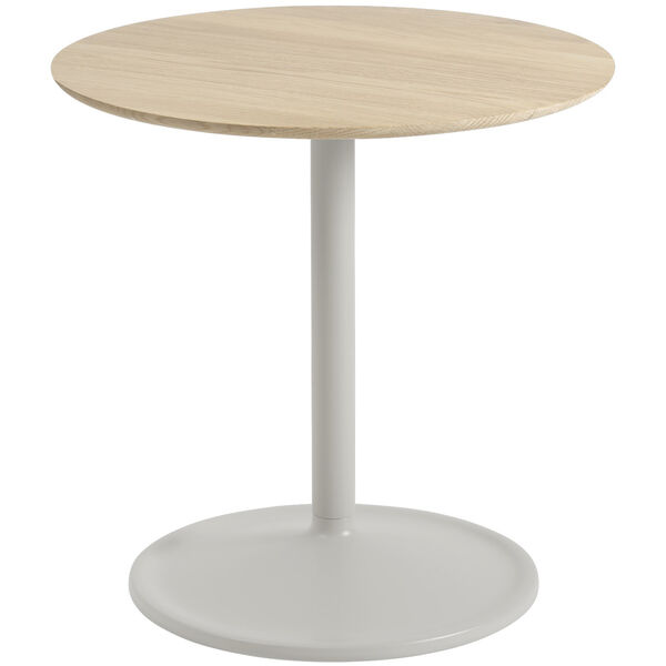 Soft Sidebord Ø48x48 cm Solid Eik / Grå
