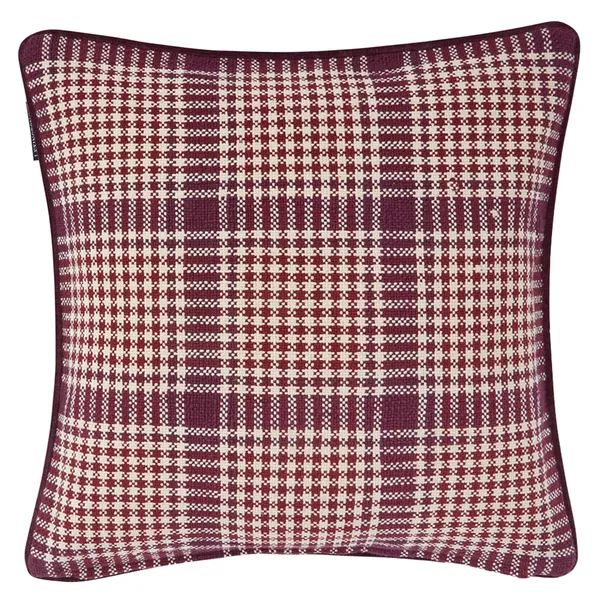 Checked Kuddfodral 50x50 cm Fikon / Vinröd / Ljusbeige