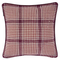 Checked Kuddfodral 50x50 cm Fikon / Vinröd / Ljusbeige