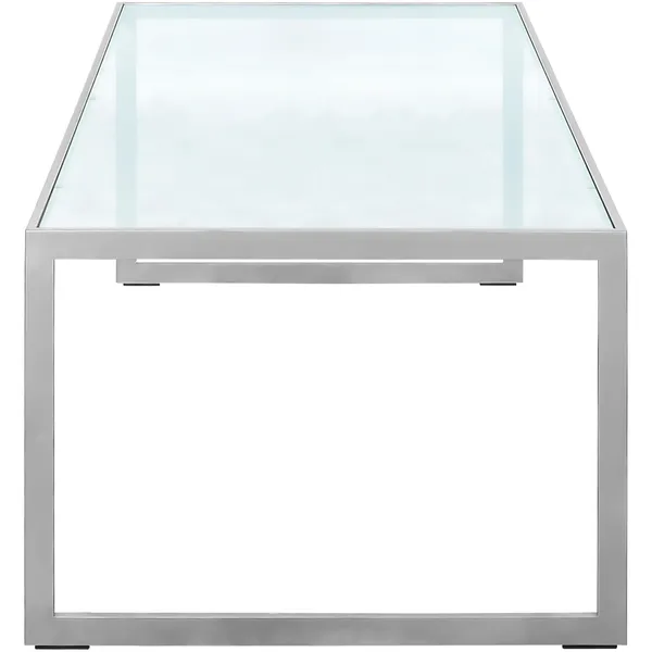 Square Salongbord 122x62 cm Silver Grey/Glass